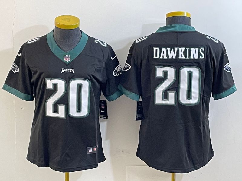 Youth Philadelphia Eagles 20 Dawkins Black 2025 Nike Vapor Limited NFL Jersey style 1